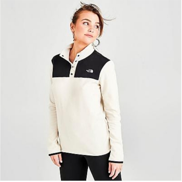 The North Face Sweaters - New North Face Brown Cream Glacier Snap Fleece
